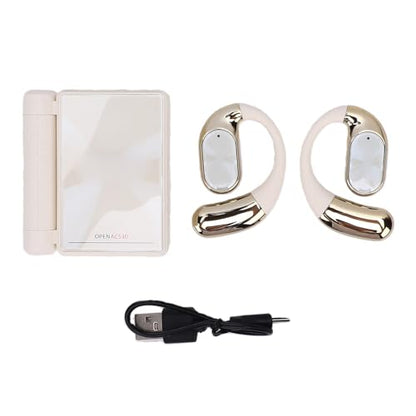 Ear Buds Wireless Earbuds Bluetooth Headphones, 2026 New Dual Fold Design Bluetooth 6.0 Earbuds with Ear Hooks, Sweatproof Noise Canceling, for Running Working (White 4000K) - color: White 4000K