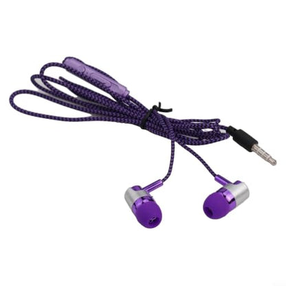 Wired In-Ear Headphones with Noise Cancelling, Ergonomic Earbuds for Sports, 3.5mm Jack Compatible with Phones and Devices, Blue Purple Silver(Purple) - color: Purple