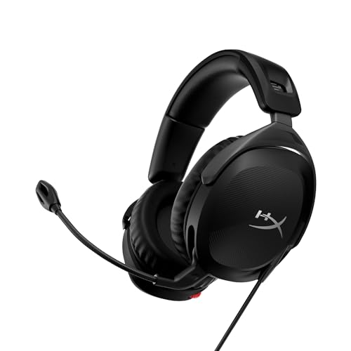 HyperX Cloud Stinger 2 – Gaming Headset, DTS Headphone:X Spatial Audio, Lightweight Over-Ear Headset with mic, Swivel-to-Mute Function, 50mm Drivers, PC Compatible, Black - color: Black, size: One Size, style: Wired