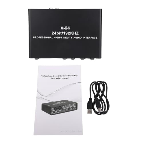 USB Sound Interface Recorder - 2-Channel XLR TRS High Impedance Input with Phantom Power, 192KHz/24Bit for Music Recording on Computer & Phone, 6.8 x 4.7 x 1.9 Inch