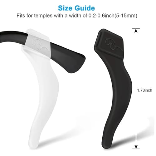 96pcs Anti-Slip Silicone Eyeglass Temple Tips Ear Hook Sleeve Retainer | Stop glasses slipping: soft silicone ear hooks for secure fit, comfort, and retention.