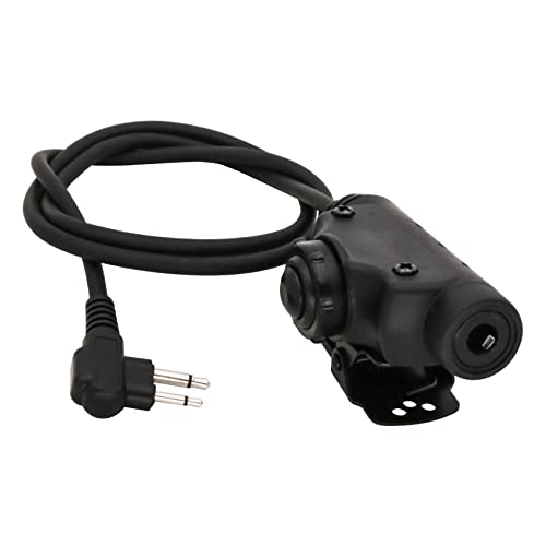 HEARFALCOM Tactical Headset Adapter U94 V2 - 2 Pin Motorola PTT Push to Talk Adapter with Standard 7.00mm Jack - Compatible with Civilian Tactical Headset (Black) - color: BK 2