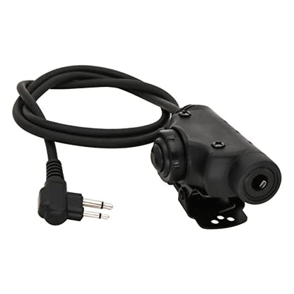 HEARFALCOM Tactical Headset Adapter U94 V2 - 2 Pin Motorola PTT Push to Talk Adapter with Standard 7.00mm Jack - Compatible with Civilian Tactical Headset (Black) - color: BK 2