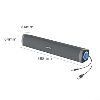 Wired Computer Speakers, Dual Driver High Volume Soundbar for PC, Laptop, TV, Phone, Office, Gaming, Compact ABS Desktop System, Blue Black Gray(black)