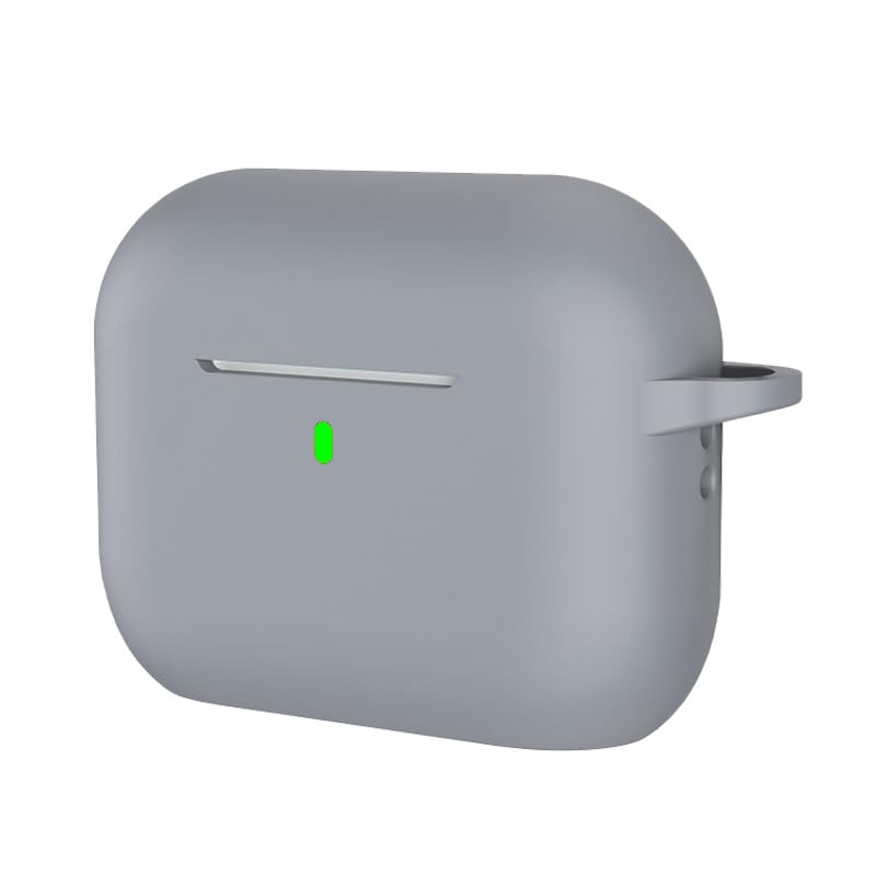 Shockproof Silicone Cover for Wireless Earbuds Case Shell with AntiScratch Protections Nonslip Grip Protector - color: Light Gray