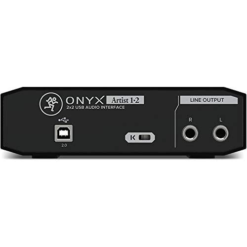 Mackie Onyx Artist 1-2 USB Audio Interface 2-in/2-out USB 2.0, 24-bit/192kHz, with 1 Onyx Mic Preamp and Zero-Latency Monitoring with Gravity Phone Holder and XLR, 1/4in Cable PK2 Bundle