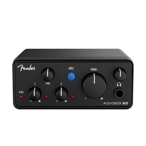 Fender AudioBox GO USB Audio Interface, for Guitarist, Vocalist, or Producer. Includes easy to use software, Fender Studio app, Amp and FX pack to create Studio Quality recordings. PC/Mac | Or Producer. Includes easy to use software, Fender Studio app, Am