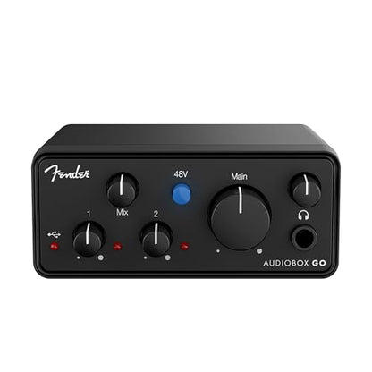 Fender AudioBox GO USB Audio Interface, for Guitarist, Vocalist, or Producer. Includes easy to use software, Fender Studio app, Amp and FX pack to create Studio Quality recordings. PC/Mac | Or Producer. Includes easy to use software, Fender Studio app, Am