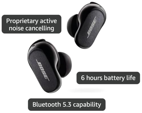 Bose QuietComfort Earbuds II, Wireless, Bluetooth, Proprietary Active Noise Cancelling Technology in-Ear Headphones with Personalized Noise Cancellation & Sound, Triple Black - color: Triple Black