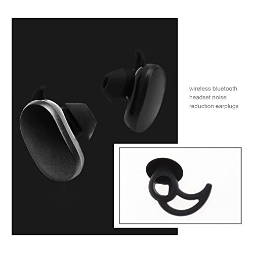 Create idea 3 Pairs Earbuds Cover Silicone Earhooks Ear Loops in-Ear Earbuds Tips with Wings Compatible with Bo-se QuietComfort and Sport Earphones S M L Black