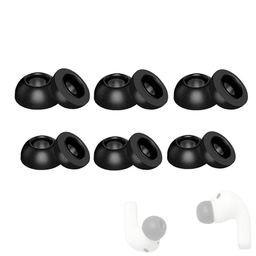 Replacement Memory Foam Ear Tips for Apple AirPods Pro 3 (2025 3rd Gen) - Anti-Slip Earbud Tips for Airpod Pro Ear Tip Replacement with Wax Guard (Black, S/M (3 Pairs Each)) - size: S / M (3 Pairs Each)