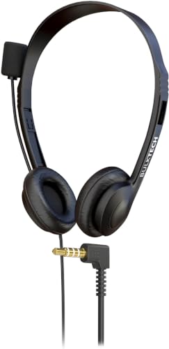 1 Pack Wired On-Ear Leather Headsets with Boom Microphone and 3.5mm Connector, Black - size: 1 Pack
