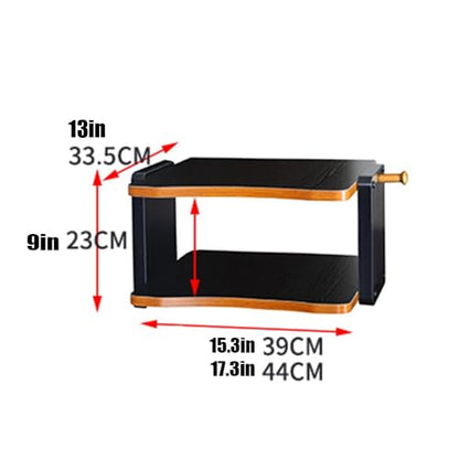 Desktop AV Media Stand Headphone Amplifier Small Rack Amplifier Decoder Bracket Audio Cabinet Hook Headphone Stand for Desk(23cm-9in) - size: 23cm-9in