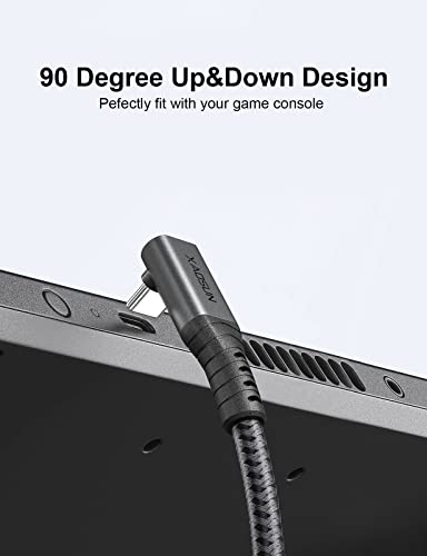 XAOSUN Right Angle USB 4 Cable for 90 Degree Thunderbolt 4 Cable Grey 3.3FT | 40Gbps Data Transfer, PD3.1 QC5.0 240W Fast Charging, 8K@60Hz Video Cable, for MacBook Air Pro, iPad, iPhone 17, Monitor, SSD - size: 1FT