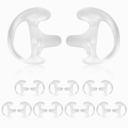 8-Pair Two Way Radio Ear Mold Replacement Soft, Pro-Grade Covert Surveillance Earbud, Silicon Earmold Earplug Compatible with Acoustic Coil Tube Earpiece(16pcs) - color: White
