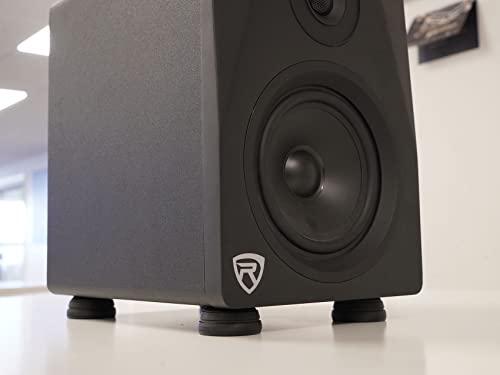 Rockville ISOPAD Aluminum/Silicone Isolation Pad Feet, 8-Pack | 4 Feet Included, Anti Vibration Swivel Top, Anti Slip, 120 lbs Capacity, No Glue/Screws, for Studio Monitors/Subwoofers