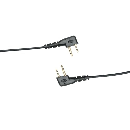 Acoustic Tube Earpiece Compatible with ICOM IC-V8 IC-F4011 | Clear acoustic tube, dual mushroom earplugs, in-line PTT mic, PU cable; Compatible with ICOM IC-F3011 IC-F3021 IC-V82 2-Pin