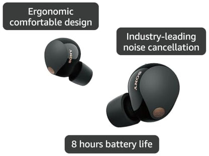 Sony WF-1000XM5 Noise-Canceling Earbuds with Alexa, 24hr Battery, IPX4 Rating - For iOS & Android International Version - color: Black