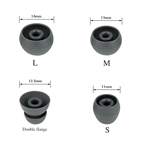 Replacement Ear Buds Ear Cap Silicone Eartips Compatible with Beats Flex、Compatible with Prowerbeats pro, 4 Pairs,Gray - color: color3