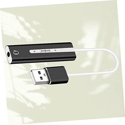 OSALADI 2pcs USB Sound Card Track for Computer Mic Earphone Support Play Volume Long-