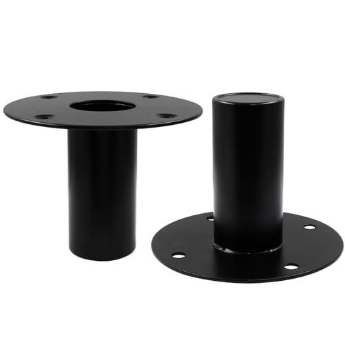 Hordion 2 pcs Speaker Stand Top Bracket, 107 * 85mm/4.25 * 3.3 Inch | Metal Speaker Mounts Hat, Black Studio Speaker Mount for Stand Pole