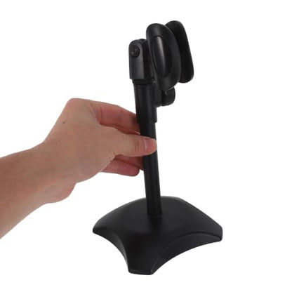 Hemobllo Adjustable Desktop Microphone Stand round Base, Portable and Compact Metal Mic Holder for Professional Studios and Podcasting, Height Adjustable Microphone Support