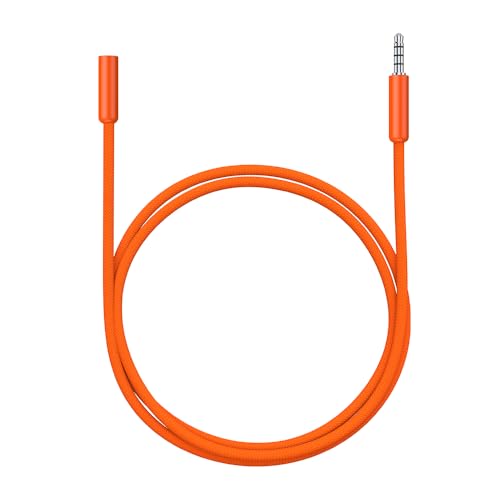 4FT Headphone Extension Cable 3.5mm Male to Female Stereo Audio Extension Cable with Microphone Nylon Braided Aux Adapter Extender Cord for Home/Car Stereos Smartphones Tablets Media Players and More
