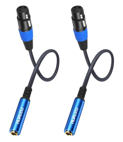 2 Pack Female XLR to 1/4 Cable,Balanced 3 Pin XLR Female to 1/4 Quarter inch TRS 6.35mm Female Microphone Audio Adapter - 1 Feet Blue - color: 1/4 F to XLR F/Blue