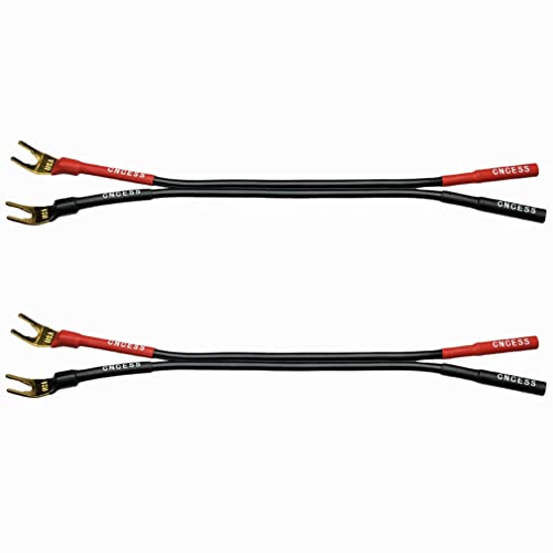 CNCESS Female Banana Jack to Spade Plug for Speaker Cable (Large Spade) - size: Large Spade