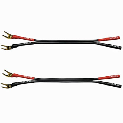 CNCESS Female Banana Jack to Spade Plug for Speaker Cable (Large Spade) - size: Large Spade