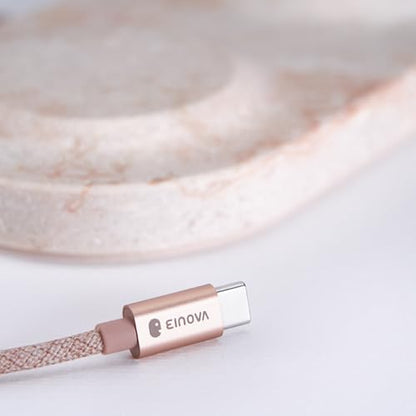 Einova Dual Classic Stone – Dual Wireless Charging Pad in Genuine Marble, Designed in Italy, Qi Certified, for Smartphones, Wireless Earbuds & More – Cream Marble - color: Cream marble – Dual Classic Stone