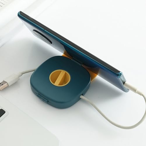Portable Retractable Cord Organizer Multifunction Retractable Cable Management Cable Winder Organizer for Headphone Cable Charging Cable Blue Yellow