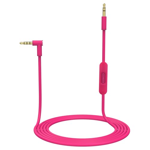 Replacement Audio Cable Cord Wire with in-line Microphone and Control Compatible with Beats Headphones Solo, Studio, Pro, Detox, Wireless, Mixr, Executive, Pill (Pink) - color: Pink