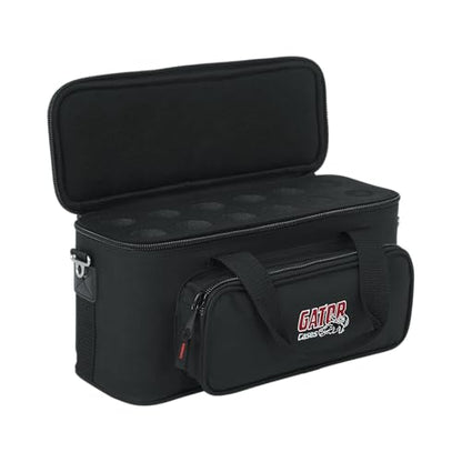 Gator Cases GM-12B Carry Bag with Foam Drops for Up to 12 Wired Microphones - size: (12) Wired Microphones (Nylon), style: (12) Wired Microphones (Nylon)