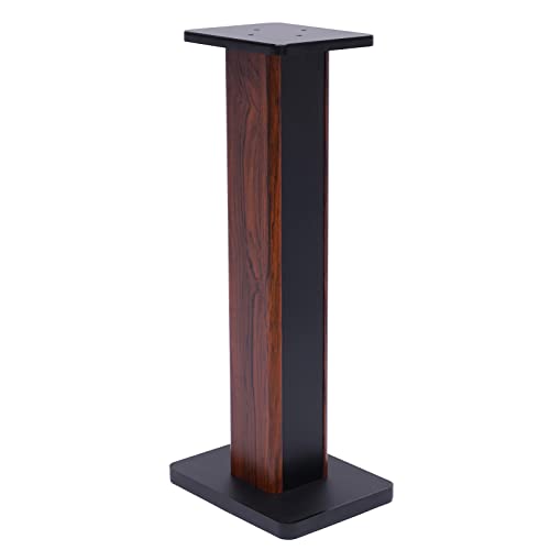 28 Inch Speaker Stands Pair, Wood Grain Floor Speaker Stands, Universal Bookshelf Speakers for Home Theater (Yellow Sandalwood) - color: Yellow Sandalwood