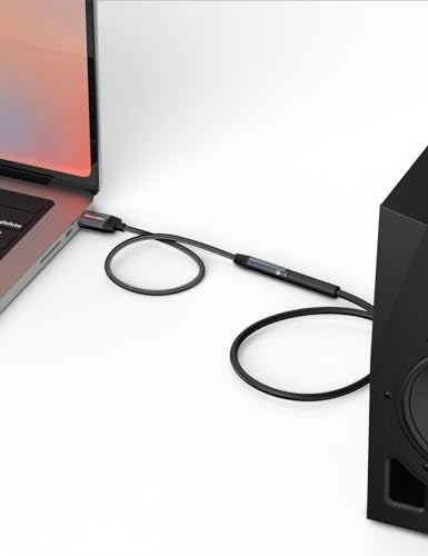 USB Audio Adapter, DUKABEL USB Aux Stereo Converter for PC, PS4, PS5-30CM | USB to 3.5mm Audio Jack Adapter, USB 2.0, TRRS Mic-Supported, for PC, Laptop, Mac, Desktops, Linux, PS4, PS5 and More - size: 20CM