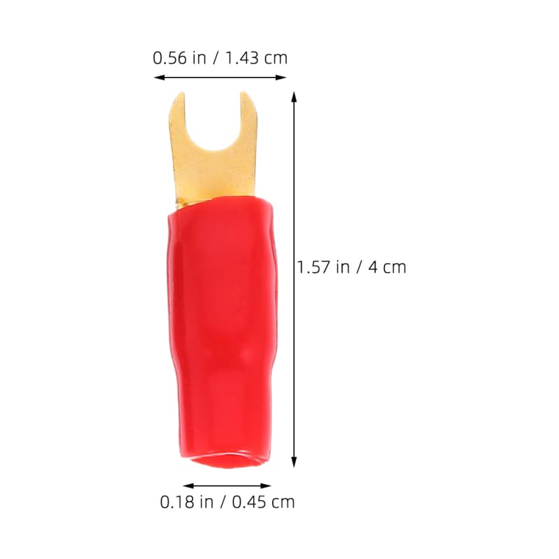12Pcs Spade Terminals Connectors: 8GA Spade Connector Car Strip Terminal Fork Adapters Plugs Crimp Barrier s for Speaker Wire Cable Plug, Universal Fit（Fork+Circle）