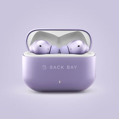 Back Bay Audio True Wireless Earbuds Noise Cancelling Earbuds, Premium ANC - color: Lavender
