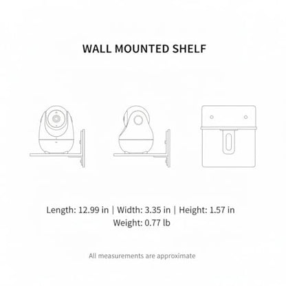 Audio-Visual Shelf, 13-Inch Carbon Steel Wall Mount for Routers and Modems, Compact Floating Storage for Home Office and Living Room Electronics