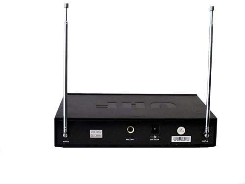 AUDIO 2000'S AWM6026V Dual Channel VHF Wireless System with Two Handheld Wireless Microphones and One 2-Channel Wireless Receiver
