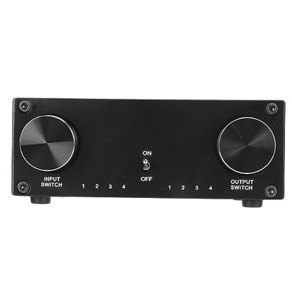 4 in 4 Out Audio Stereo 2.0 L R Audio Sound Selector Box, Dual Channel Lossless HiFi Sound Source Switcher, for DVD Game Consoles (U.S.