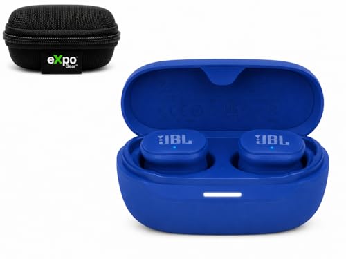 JBL Endurance Race 2 True Wireless Sports Earbuds (Blue) with Expo Gear Weather-Resistant Protective Hard-Shell Case - color: Blue