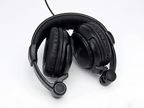 TASCAM TH-02 Professional Studio Monitor Headphones, Wired, Over Ear — for Recording, Podcast, DJ, Music and Guitar, with 1/4 Inch Jack Adapter