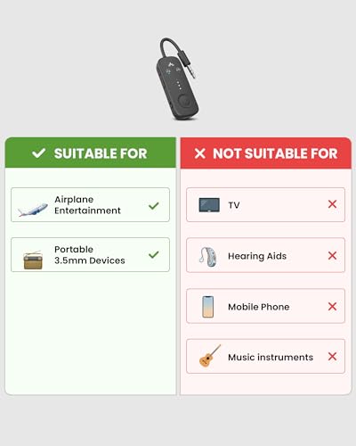 Avantree Relay - Airplane Bluetooth Adapter for 2 AirPods or Headphones | Qualcomm aptX Adaptive, 25H Battery, Future-Proof Firmware Upgradable, 3.5mm AUX Audio Transmitter for Flight Travel & Gym - color: 3-Midnight Blue