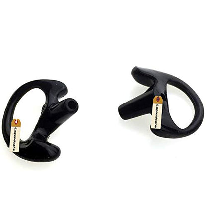 Lsgoodcare Replacement Earmold Earbud (Left and Right Ear) for Two Way Radio Acoustic Coil Tube Earpiece - Open Ear Insert Earmould Earbuds Black, Medium, Soft Silicone Material, 5 Pairs - size: Medium Size-5Pack