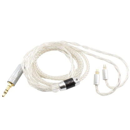 Youkamoo 0.78mm 2 Pin IEM Cable 3.5mm Silver Plated Copper Earphone Upgrade Cord Compatible with KZ BL03 TRN V90 V80 ZS10 AS10 ZST 2m 6.5ft - color: Silver