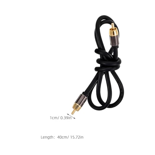 Coaxial Digital Audio Cable 1m with Aluminum Alloy Shell, Black and Metallic Audio and Video Signal Cable for Home Theater and DVD
