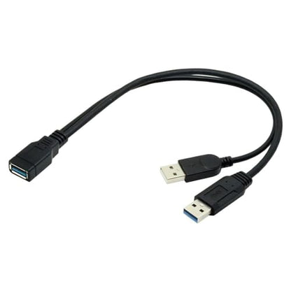 chenyang USB 3.0 Splitter Y Cable USB 1 Female to 2 Male Extra Power Data Extension Cable for 2.5" Mobile Hard Disk - color: USB 1 Female to 2 Male