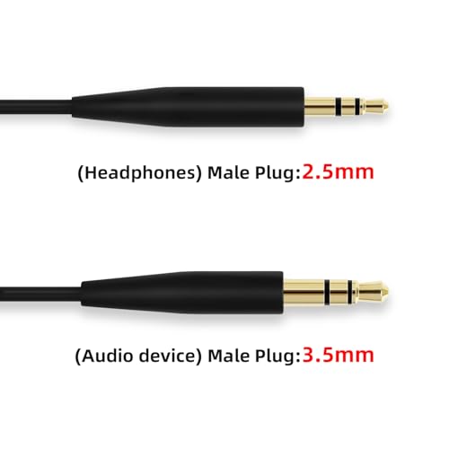 1 Pcs Headphones Replacement Audio Cable Aux Wire 3.5mm to 2.5mm (No mic) | Gilding, Compatible with Bose QuietComfort QC35 QC25 QC45 QC35II Headphones