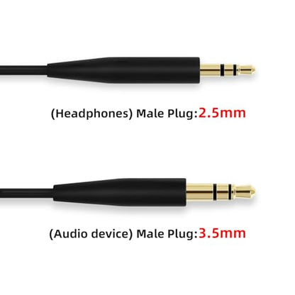 1 Pcs Headphones Replacement Audio Cable Aux Wire 3.5mm to 2.5mm (No mic) | Gilding, Compatible with Bose QuietComfort QC35 QC25 QC45 QC35II Headphones